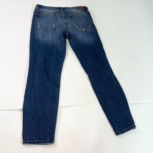 Judy Blue Los Angeles Jeans Womens 13/31 Blue Dark-Wash Relaxed Fit Distressed - Picture 7 of 10